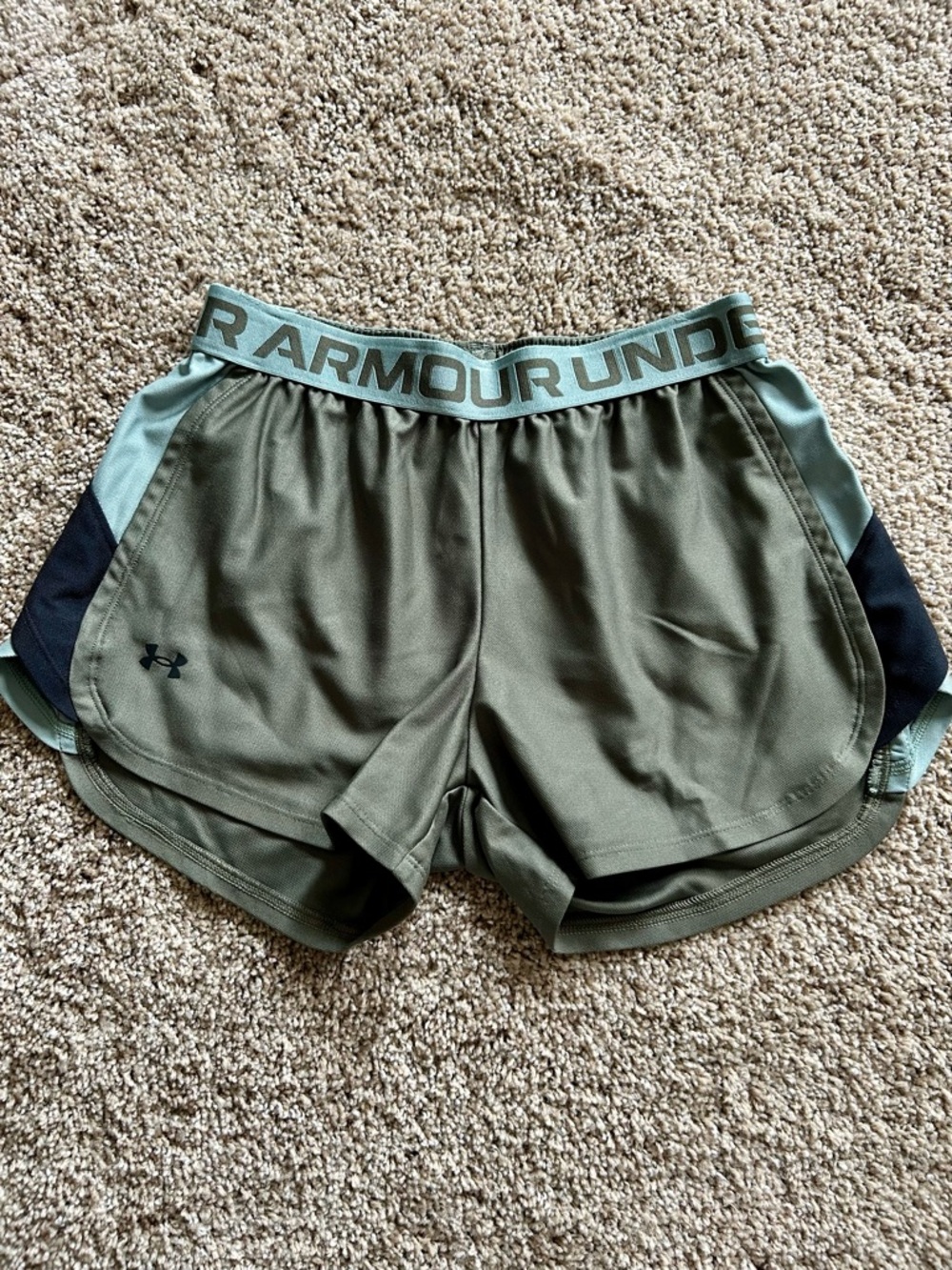 Jordan Olive Green Athletic Shorts with Light Sage Waistband